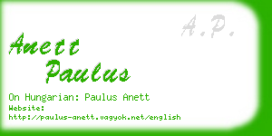 anett paulus business card